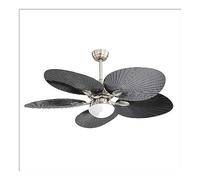Fabrilamp Ventilador de techo Abrila Chaw – 24 W, aspas normales, con luz – Níquel/Negro