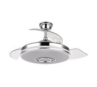 Fabrilamp Ventilador de techo Noto Cromo 72 W Aspas retráctiles LED RGB Bluetooth y mando a distancia