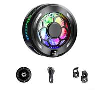 Ventilador magnético portátil para teléfono, ventilador de refrigeración USB de bajo ruido con luz RGB y control inteligente de temperatura para juegos para iPhone, para Samsung, para iPad (negro)