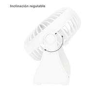 Ventilador Mini de Sobremesa USB Alua Gsc Evolution 3w Ø15cm - Colores Blanco / Aguamarina / Negro / Coral - Base Estable White