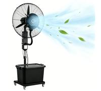 Ventilador Nebulizador 42L, Alta Velocidad Industrial con 3 Velocidades y Valor de Niebla Ajustable, Oscilación 90°, Altura Regulable 160-200cm, para Refrigeración Exterior en Patio, Taller(71cm/28in)