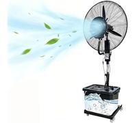 Ventilador Nebulizador 42L de Alta Velocidad Industrial con 3 Velocidades, Valor de Niebla Ajustable, Oscilación 90° y Ruedas, Ventilador de Pedestal Exterior para Refrigeración en Patio