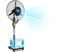 Ventilador Nebulizador comerciales for exteriores con 3 velocidades, tanque de agua de 42 L for interiores, dormitorios, salas de estar, oficinas, altura ajustable y cabezal inclinable, fácil montaje