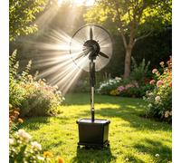 Ventilador Nebulizador industrial for exteriores con tanque de agua, ventilador con altura ajustable de 160-200 cm, alta velocidad de 3 velocidades for refrigeración exterior, patio
