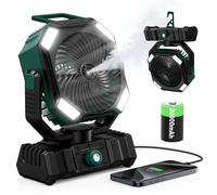 Ventilador nebulizador portátil, con batería de 20.000 mAh, depósito de 300 ml, ventilador recargable para camping