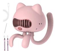 Ventilador para cochecito 4 en 1 con forma de gato, ventilador para cochecito de bebé, 2200 mAh, ventilador portátil de silicona, recargable, de bajo ruido, sin aspas, ventilador con clip de 3 niveles
