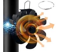 Ventilador para conductos: Ventilador magnético de 6 aspas, sin necesidad de electricidad, accionado por energía térmica, ventilador ecológico para conductos