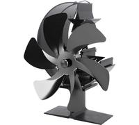 Ventilador para estufa de 6 aspas, ventilador para chimenea, funciona con el calor, circulación rápida del aire, diseño en forma de media luna, ventilador termoeléctrico para estufa de leña, color