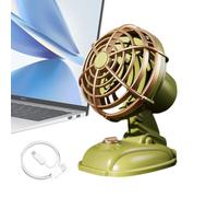 Ventilador personal ultra silencioso recargable por USB, vintage, 2 | Miniventilador de mesa para SUV, RV, camión, hogar, escritorio, dormitorio, viajes, camping, exterior, interior
