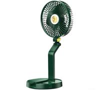 Ventilador plegable recargable por USB con luz LED, 3 silenciosos de mano personal para viajes, oficina, hogar, escritorio, mesa de 7 pulgadas, blanco (verde)