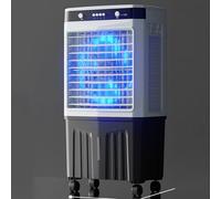 Ventilador portátil con aire acondicionado, Enfriador de aire evaporativo 55L 24H 60° Oscilación Sin manguera 80-110cm 4 cajas de hielo