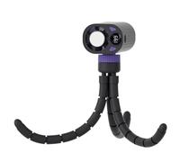 Ventilador portátil con clip para cochecito de bebé con función de refrigeración recargable con patas flexibles tipo pulpo para posicionamiento de 360° aspas ocultas y seguras (negro).