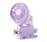 Ventilador Portátil con Spray y Clip Recargable USB Giro 360° 4 Modos Aire para Cochecito Dormitorio 11.6cm(3)