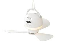 Ventilador portátil de 1200 mAh, lámpara enfriadora, recargable, ajustable, ventiladores con luz y control remoto, flujo de aire con cuchilla susurrante, iluminación nocturna compacta y segura para ni