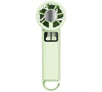 Ventilador portátil de mano con refrigeración por hielo y tecnología de semiconductores, flujo de aire turbo de 5 velocidades, diseño compacto y ligero para viajes al aire libre, blanco (verde)