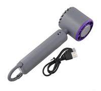 Ventilador portátil de mano de 150.000 rpm de alta velocidad turbo de refrigeración recargable por USB para mini ventilador personal de escritorio de viaje, color blanco, 19,5 cm (negro)