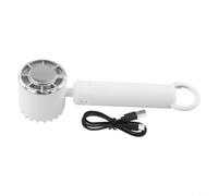 Ventilador portátil de mano de 150.000 rpm de alta velocidad turbo de refrigeración recargable por USB para mini ventilador personal de escritorio de viaje, color blanco, 19,5 cm (blanco)