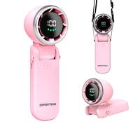Ventilador Portátil de Mano,Mini Ventilador Turbo Ajustable de Velocidad(1-100) y Motor sin Escobillas,ventilador Personal Recargable 4000 mAh Con Pantalla Digital,Viajes/Camping/Al aire libre-Rosa