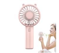 Ventilador portátil de mano para viajes, compacto, silencioso, fuerte | Mini ventilador de mano portátil, plegable, 3 velocidades, funciona con pilas, potente flujo de aire, ligero, compacto
