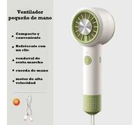 Ventilador portátil de mano, silencioso, pequeño, recargable por USB, 6 niveles de ajuste de velocidad del vientoMini ventilador para dormitorio de estudiantes, oficina, ventiladores de mano al aire l