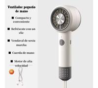 Ventilador portátil de mano, silencioso, pequeño, recargable por USB, 6 niveles de ajuste de velocidad del vientoMini ventilador para dormitorio de estudiantes, oficina, ventiladores de mano al aire l