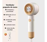 Ventilador portátil de mano, silencioso, pequeño, recargable por USB, 6 niveles de ajuste de velocidad del vientoMini ventilador para dormitorio de estudiantes, oficina, ventiladores de mano al aire l