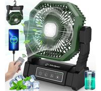 Ventilador portátil de mesa - Batería recargable de 10.000 mAh - 4 velocidades - Luz LED