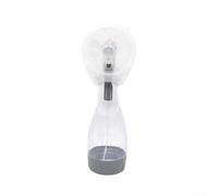 Ventilador portátil de nebulización de agua, ventilador de refrigeración por pulverización de mano con depósito de hielo, funciona con pilas para viajes en la playa y uso al aire libre (blanco)