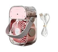 Ventilador Portátil Nebulizador | 3 Velocidades Refrigeración Pequeña Con Luz Nocturna | Potente Ventilador Personal Nebulizador - Para Dormitorio, Oficina, Aire Libre, Viajes, Verano, Camping, Playa
