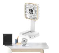 Ventilador portátil plegable de mano pequeño | Enfriador de aire de 3 velocidades con soporte para teléfono, funciona con pilas, para hombres, mujeres y niñas