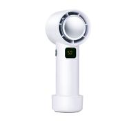 Ventilador portátil sin aspas recargable por USB, 5 velocidades con pantalla LED indicadora de batería y velocidad, base antideslizante desmontable, medidas 5,5 x 5,5 x 16 cm - ideal para escritorio,