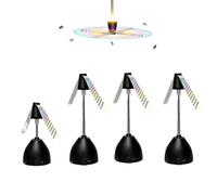 Ventilador repelente de moscas, paquete de 4 trampas para mosquitos con ajuste de altura, 8 modos de iluminación RGB, control de insectos físico sin químicos para fiestas, barbacoas, picnics y el