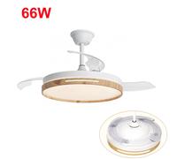 Ventilador Retráctil con Iluminación LED 3CCT 30W Motor DC, 36W Luz, Motor Silencioso DC130, 6 Velocidades, Control Remoto, 3 Temperaturas de Color OstarkDom-LEDUNI E