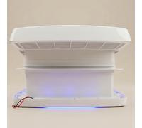 Ventilador RV 12V - 10 vel. reversible + mando - 1200 m³/h - Motor DC silencioso - Luz LED 3 colores - Tamaño 400x400 - Certificaciones 43R R10 F.