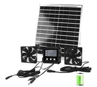 Ventilador solar para gallinero, con doble ventilación, 3 modos de funcionamiento y batería integrada