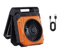 Ventilador Solar Plegable con LED 8000mAh 4 Velocidades | panel solar, para carga rápida, para batería 8000mAh, 4 velocidades, LED integrada(yellow)