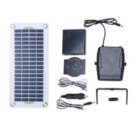 Ventilador solar portátil de 30 W, 12 V, con panel de silicio de cristal para coche, camping y exterior