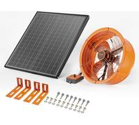 Ventilador solar VEVOR, 400 x 150 mm, ventilador solar para ventilación de áticos, ventilador exterior con rejilla, caudal de aire de 1300 CFM, ideal para áticos, techos, garajes y talleres