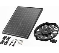 Ventilador solar VEVOR, para ventilación, con dimensiones de φ340x70 mm, ventilador de extracción para áticos, con un caudal de aire de 1300 CFM, ideal para tejados, garajes y talleres