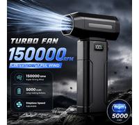 Ventilador Turbo de Alta Potencia 150000 RPM, Soplador de Aire, Motor de Velocidad Variable, Soplador de Polvo sin Escobillas, Herramienta de Limpieza, Mini Soplador de Aire Portátil Black Upgrades
