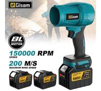 Ventilador Turbo Eléctrico Inalámbrico Gisam de 150000 RPM, Soplador de Hojas, Soplador de Aire, Herramienta para Soplar Polvo y Nieve, Compatible con Baterías Makita No Battery No Plug