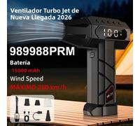 Ventilador turbo inalámbrico para coche/camping/barbacoa/exterior/hogares/soplado de nieve y hojas con pantalla digital inteligente y luz LED BZ01