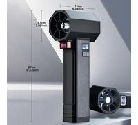 Ventilador turbo-jet portátil - Flujo de aire de 1600 G - Batería de 4000mA - Iluminación LED
