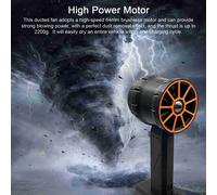 Ventilador turbo portátil con conducto, empuje de 2200 gramos, motor sin escobillas de 64 mm. Soplador de alta potencia, portátil, ideal para limpieza de teclados, automóviles y para eliminar el polvo