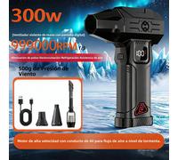 Ventilador turbo portátil motor canalizado 300W 999000RPM presión de viento 600G 5 velocidades pantalla LED linterna batería 10000mAh carga Type-C soplado y succión para coche nieve ordenador barbacoa