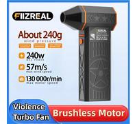 Ventilador Turbo Sin Escobillas Fiizreal X50 de 240W, 57m/s, Batería Dual de 8000mAh, Boquilla Magnética Tipo-C de 15W X50 With Vacuum kit