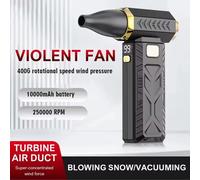 Ventilador Turbo sin escobillas M18, potente limpiador de polvo portátil eléctrico de 400000RPM, ventilador violento de carga tipo C de 53 m/s Black