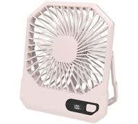 Ventilador ultra delgado, ventilador plegable blanco de 6 pulgadas, ventilador de escritorio recargable por USB, pantalla digital, silencioso motor sin escobillas de 36 dB, 3 velocidades, flujo de