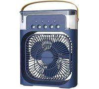 Ventilador USB Mini Aire Acondicionado de Mesa con Pulverizador de Agua, Difusor de Aroma, Humidificador Temporizador, Apagado Automático, Giratorio, LED 7 colores, Silencioso, Portátil, Casa,