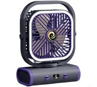 Ventilador USB portátil con 5 velocidades, funcionamiento silencioso, cabezal oscilante para escritorio, mesa, dormitorio, oficina, flujo de aire fuerte, diseño compacto (D)